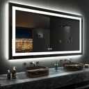 LOAAO 60”X30“ RGB LED Bathroom Mirror with Lights for Bathroom, Anti-Fog, Dimmable，Multiple Light Modes, RGB Backlit + Front Light, Memory Function, Tempered Glass