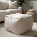 Aykah Teddy Ottoman, Bouclé-Inspired Fabric, Modern Cube Design, Ottoman Foot Rest Stool, Fluffy Floor Pouf for Living Room, Bedroom size 20*18*14