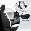 Car Seat Covers Full Set for Hyundai Tucson 2005-2026, Waterproof Nappa Leather Car Seat Cover with Memory Foam, Full Coverage&360 Protection Car Seat Covers Sets (5 Seat,Cream White)