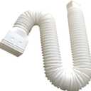 White 2 pack flexible rain gutter downspout extensions flexible, drain downspout extender,rainwater drainage ditch joint, can be extended from 21 inches to 68 inches