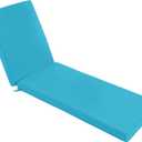 Chaise Lounge Cushions Outdoor - Waterproof and Fade Resistant Sun Lounger Replacement Cushions - Patio Lounger Pads with Removable Cover for Pool, Deck, Lawn, 72 x 21 x 3 Inch, Teal