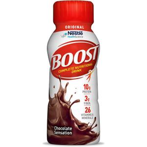 BOOST Original Ready to Drink Nutritional Drinks, Rich Chocolate, 8 Fl Oz Bottles (Pack of 24) (EXP 03/29/27)