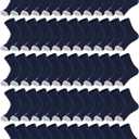 Hicarer 32 Pairs Men Cotton Socks Bulk Athletic Thick Cushion Ankle Socks for Men Women Homeless (Blue) 9-12