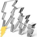 Havawish 4 Pcs Cookie Cutter Set 2 in to 5 in Cookie Cutter Stainless Steel Cookie Cutter for Baking Fondant Fruit Bread Birthday Party Decorations(Lightning Bolt)