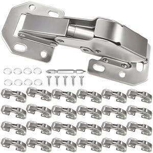 BESTEEL 24 Pack Hidden Hinges Soft Close Surface Mount Kitchen Cabinet Hinges, Concealed Cabinet Hinges for Cabinet Doors Frameless,No Pre-drilled for Kitchen Cupboard, Surface Mount Hinges