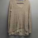 BTFBM Women Casual Long Sleeve Fall Sweaters Crew Neck Solid Color Soft Ribbed Knitted Oversized Pullover Loose Fit Jumper, Beige, L