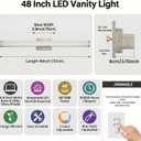 URSOLA 48" Modern LED Bathroom Light Fixtures, Brushed Nickel 3CCT Dimmable Bathroom Vanity Light Over Mirror, Bathroom Vanity Bath Bar Lights with Double Layer Acrylic Shade