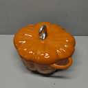 Pumpkin Cocotte,Pumpkin Dutch Oven Pot with Lid, Enamel Cast Iron Cooking Pot,Non Stick Pumpkin Pot, Stew Pot Soup Pot, Serves 3-5,Halloween Thanksgiving Decor Pot Gift (3.9 Quart, Orange)