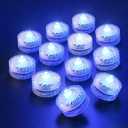 HL Submersible LED Light,Blue Mini LED Light,100 Hours Waterproof Flameless Led Lights Battery Powered for Wedding Home Vase Festival Party Decoration 12pcs (Built-in 24 Batteries) (12pack)