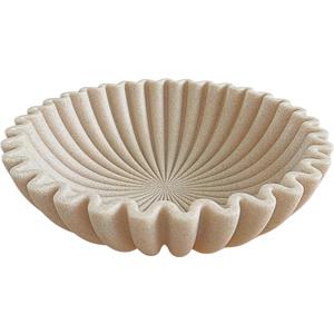 OAKOA Beige Resin Large Decorative Bowls for Home Decor - Decorative Bowl for Keys Entryway Table - Decorative Fruit Bowl Decor - Purse Bowl