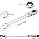 3 x HARFINGTON 2pcs Flex-Head Ratcheting Wrench 13mm 180° Rotating Head Metric Ratchet Combination Wrenches 72-Teeth Chrome Vanadium Steel Open End Ratchet for Fasteners Nut Bolt