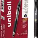uniball 207 Retractable Gel Pens, Ultra Micro Point (0.38mm), Black, 12 Pack