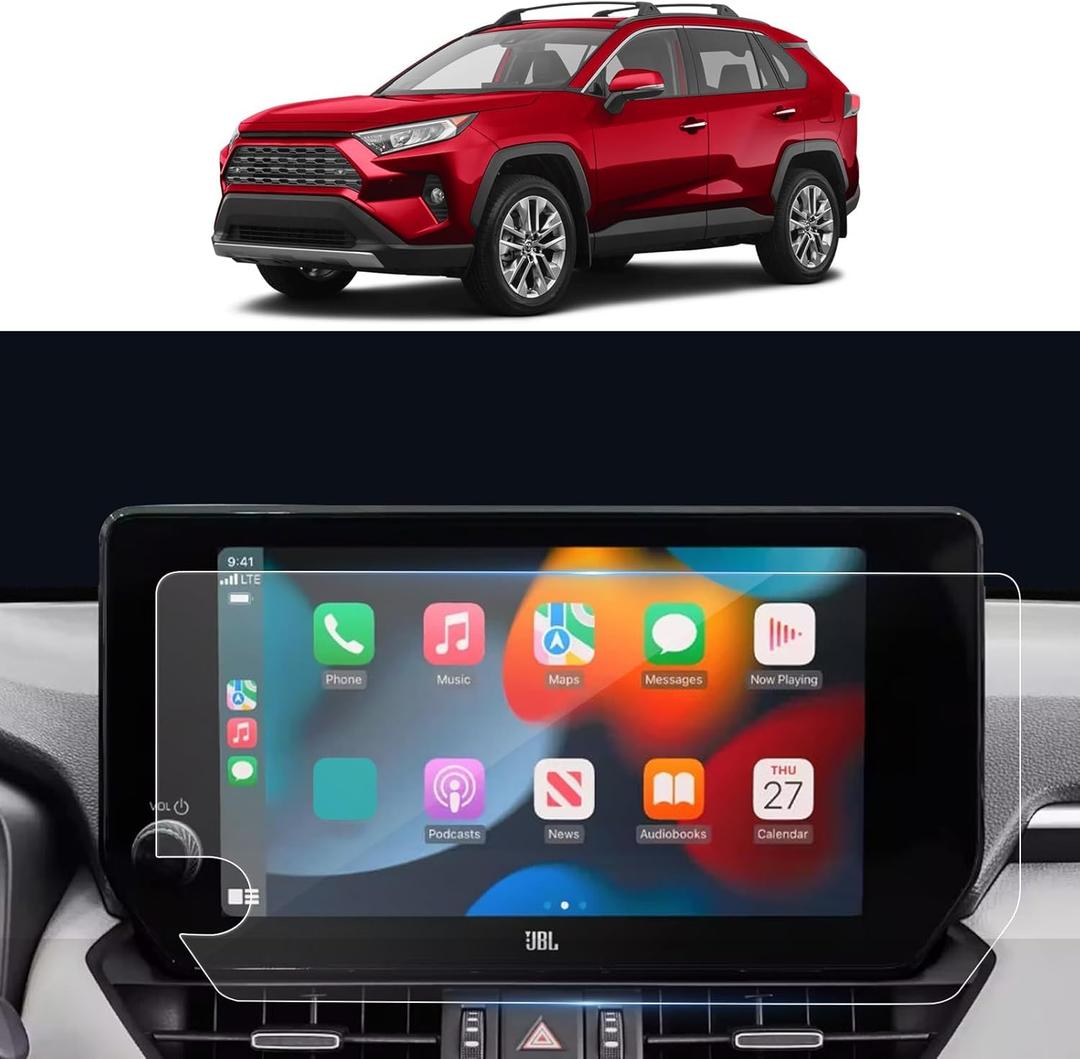 RAV4 2025 Accessories for 2023 2024 2025 Toyota RAV 4 Screen Protector 10.5'' Car GPS Navigation Display Screen Protector Film Tempered Glass HD Clear Anti Glare Bubble Free