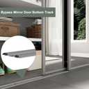 Bypass Mirror Closet Door Bottom Track, 48" Length, 2-11/16" Width, Gray Metal, Roll Formed Steel Sliding Door Guide Rail, Fit Convex Roller Assemblies