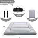 MAXYOYO Japanese Floor Mattress, Thicken Futon Sleeping Pad Foldable Roll Up Mattress Boys Girls Dormitory Floor Lounger Cushion and Sofas, Grey, Twin Size