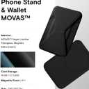 MOFT Magnetic Wallet Stand Compatible with iPhone 17/16/15/14/13/12 Series, Angle Adjustment & Magsafe Compatible MOVAS Phone Stand,Jet Black