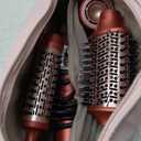 5 in 1 Hair Styler Hot Air Styler - High-Speed Hair Dryer Brush, Fast Drying No Heat Damage Ionic Blow Dryer Brush for Women Volumizing, Curling, Straighten, Frizz-Free Multi Stylers Travel Bag (Strawberry-bronze)