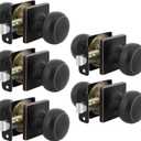 Haidms 5 Packs Bronze Passage Door Knobs, Closet Door Knobs, Oil Rubbed Bronze Passage Door Knob Interior for Closet or Hall