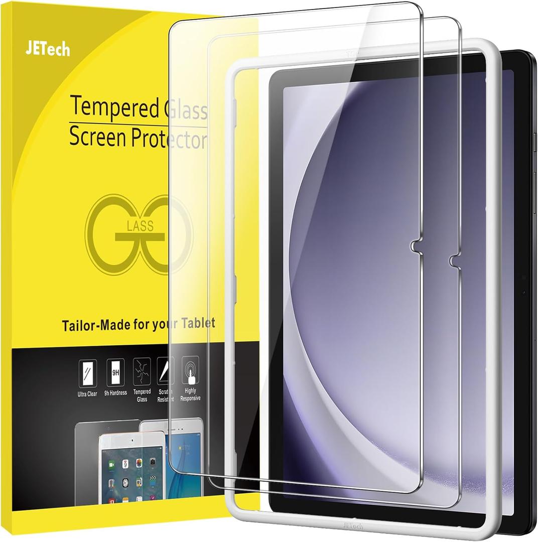 JETech Screen Protector for Samsung Galaxy Tab A9+ / A9 Plus 11-Inch 2023 with Easy Installation Frame, Tempered Glass Film, HD Clear, 2-Pack