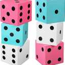 6 Pcs Large Sock Hop Party Decorations 12 Inch 50s Sock Hop Dice Boxes Rock and Roll Party Decoration Giant 1950s Dice Centerpieces for 1950s Retro Music Rocking Hip Birthday Decor (White)