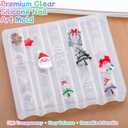 3 x Silicone Nail Molds Christmas 3D Nail Art Sculpture Templates, DIY Resin Mold for Nails Design with Santa Claus Bells Christmas Tree Snowflake Reusable Nail Carving Stencils Xmas Nail Charms Supplies