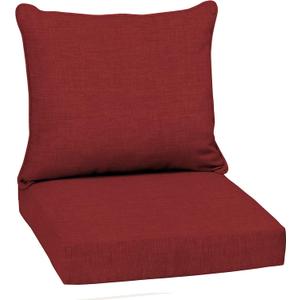 Arden Outdoor Deep Seat Cushion Set, 22 in x 24 in, Weather-Proof, Rain-Proof, Fade Resistant Patio Cushion Ruby Red Leala (1 Pack)