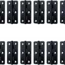 KUMGROT 12pcs Matte Black Door Hinges, 3 Inch Modern Metal Flat Folding Butt Cabinet Door Hinges