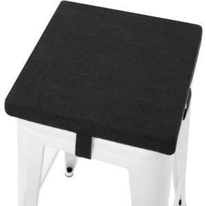 Tromlycs Stool Cushion Square for Bar Stools with Ties 14x14 Chair Seat Cushion Textured Barstool Pad, 1 Piece, 14 inches, Black