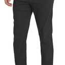 Weatherproof Vintage Mens Casual Pants - Regular Fit Ultra Stretch Flat Front Chinos | Lightweight Work & Travel Pants (36W x 30L, Charcoal)