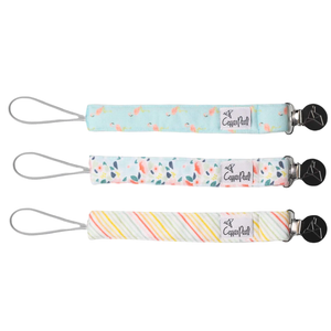 Copper Pearl Pacifier Clip 3-Pack: Premium Knit Binky Clips for Baby Girls and Boys - Stylish Stainless Steel Pacifier Holder Clip - Baby Pacifier Clips for No More Floor Drops - Lumberjack