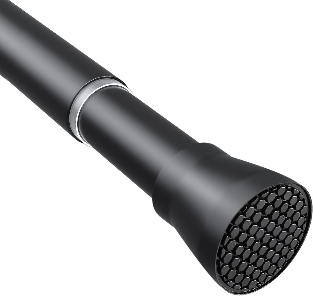 Tension Curtain Rod Black Tension Rod 28 To 48 Inch Spring Curtain Rods Non Slip Tension Rods 1pcs For Windows No Drilling Adjustable Tension Rods of Curtains Window Closet Kitchen Wardrobe