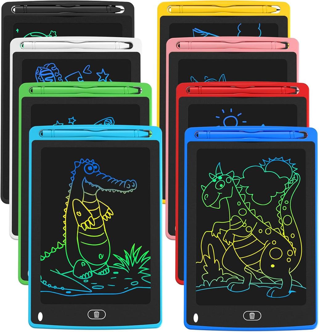 LCD Writing Tablet for Kids, 8.5 Inch Colorful Doodle Board Drawing Tablet, Educational Learning Toys Birthday Gifts for Kids Age 3 4 5 6 7 8 (8 Pack) (8 Colors)