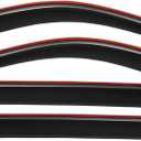 Lightronic Extra Durable Clip-on in-Channel Auto Vent Window Visor, Fits 2001-2007 Toyota Highlander, UV Protection Rain Guard, Original Wind Deflector, No-Drilling Easy Install, Dark Smoke, 4-Pcs