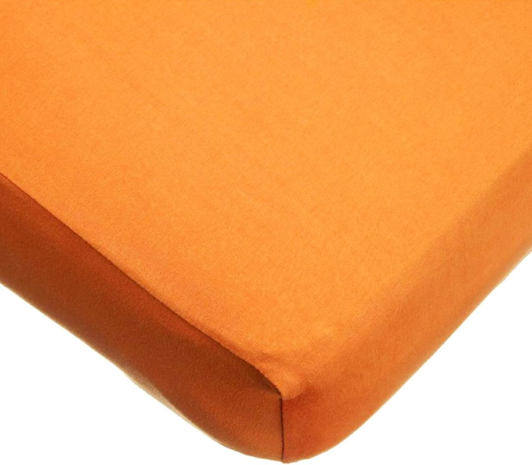 American Baby Company Supreme 100% Natural Cotton Jersey Knit Fitted Crib Sheet for Standard Crib and Toddler Mattresses, Orange, Soft Breathable, for Boys and Girls, 28x52x9 Inch (Pack of 1), Orange 
