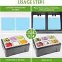 Insulated Cold Food Buffet Ice Serving Trays 6 Lids 6 Pans 2 Ice Packs Insulation Box Cooled Condiment Serving Container Ice Platter Food Cooler for Parties Buffets Fruit Market
