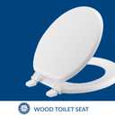 Bemis 400TTA Economy Durable Wood Toilet Seat, Made in USA, Round, White