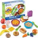 Learning Resources New Sprouts Munch It! Food Set - Food Kitchen Accessories, Pretend Toys, Toddler Picnic Table Games, Kitchen Set, Grocery Fine Motor Skills, Montessori Cooking