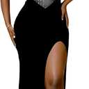 Figdaw Rhinestone Embellished Formal Gowns and Evening Dresses for Women 2026, M