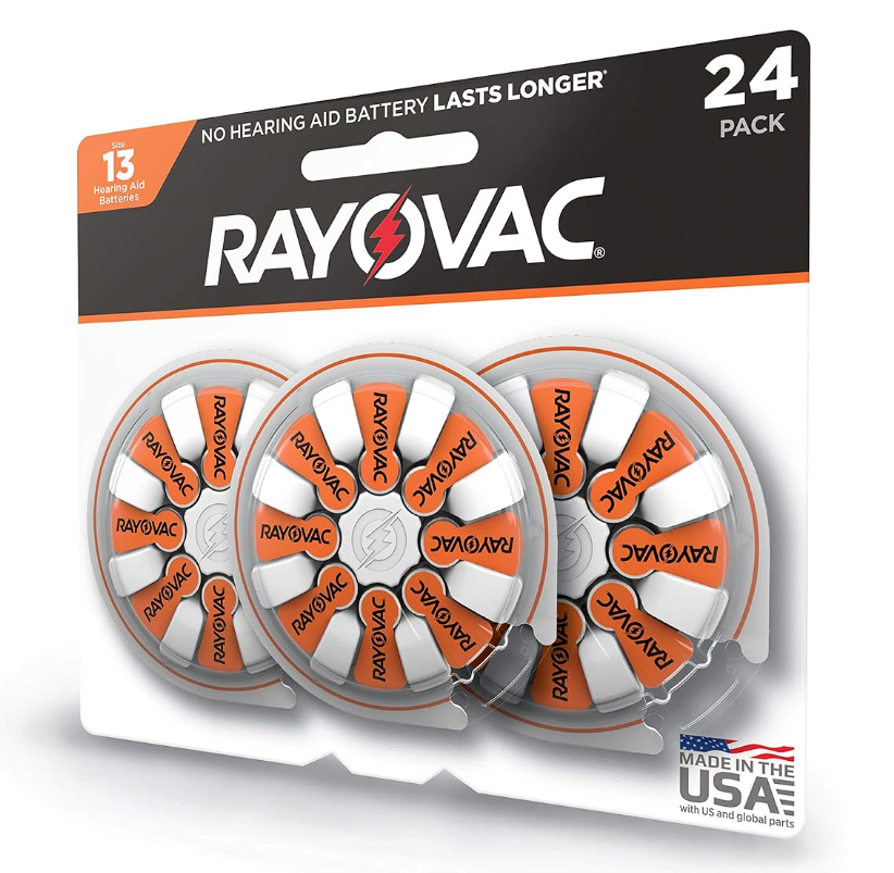 Rayovac Hearing Aid Batteries Size 13 for Advanced Hearing Aid Devices (24 Count)
