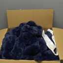 DREAMNINE Soft Faux Bubble Rabbit Fur Blanket Twin Size, Thick Cozy Decorative Warm Fuzzy Fur Blanket for Bed Couch Sofa Chair Bedroom Living Room Dorm Gift, 60 * 70 Inches, Navy Blue