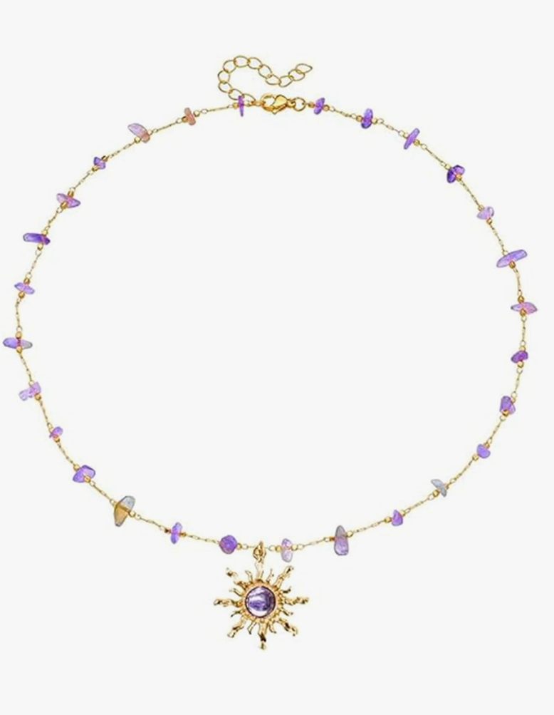 Rapunzel Sun Necklace for Women Tangled Necklace Sun Necklaces Opal Pendant Neckalces Healing Crystal Necklaces Christmas Trendy Jewelry