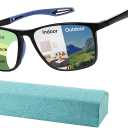 K.LAVER Photochromic Progressive Multifocus Reading Glasses Blue Light Blocking Multifocal Readers Spring Hinge Sunglasses, +2.50