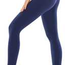 SINOPHANT High Waisted Leggings for Women - Full Length Capri Buttery Soft Yoga Pants for Workout Athletic(Full Navy, S-M)