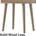 LAATOOREE Small Nightstand Set of 2, Side End Table with Fluted Door, Bedside Table with Solid Wood Legs, Mid-Century, for Bedroom, Small Beds