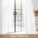 White Sheer Curtains 96 Inches Long, Privacy Semi Sheer Curtains for Living Room Bedroom, Light Filtering Rod Pocket Voile Window Drapes 2 Panels Set, Each 42" W x 96" L