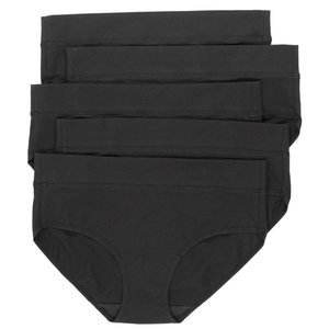 Women Underwear Black M 95% Cotton 5% Spandex 5 Pack