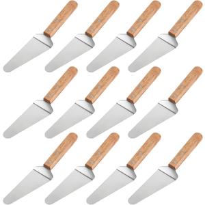 12 Pcs Pizza Server Spatula Pie Servers Spatula With Wooden Handle Shovel Stainless Suitable For And Easy to Grip Pizza Spatula Pie Knife Cake Servers