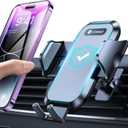 VICSEED Car Phone Holder MountNever Drop Clip Air Vent Car Cell Phone Mount StandSilicone Protect Vent & Phone Hands Free Vehicle Cradle for iPhone 16 15 Pro Max Android All Smartphone (Black)