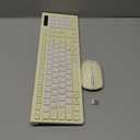 Wireless Keyboard and Mouse Combo, Full-Sized Wireless Keyboard and Adjustable DPI Mouse, 2.4GHz USB Receiver, Silent Keyboard and Mouse for PC, Windows, MAC, Desktop, Laptop (Canary Yellow-B)