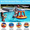 SWIMLINE Inflatable Pool Basketball Hoop Floating Or Poolside Game Giant Shootball Multiple Scoring Ports For Kids & Adults Swimming Splash Hoops With Water Basketball Pools Toy Outdoor Summer Hoops